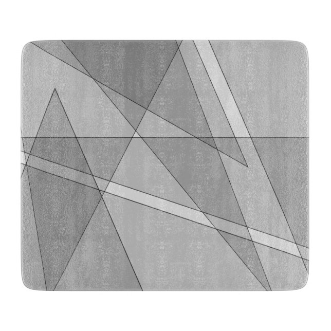 Gray Geometric  Cutting Board (Front)