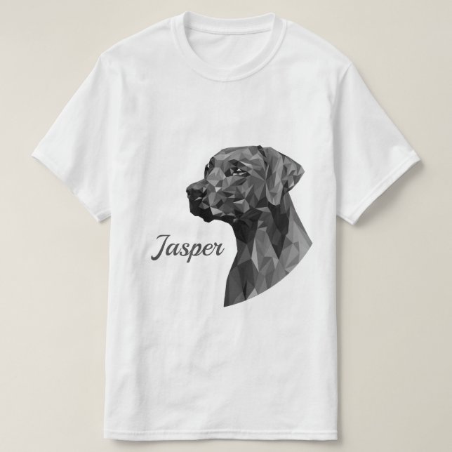 Gray Geometric Dog Add Name T-Shirt (Design Front)