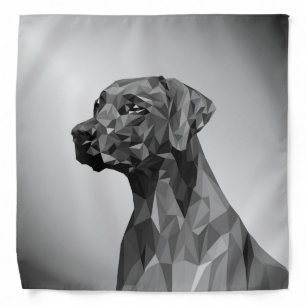 Gray Geometric Dog  Bandana