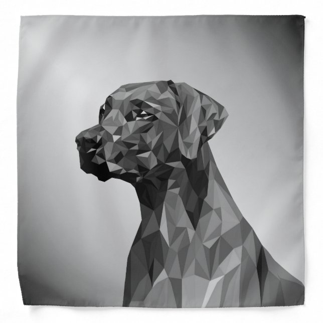 Gray Geometric Dog  Bandana (Front)