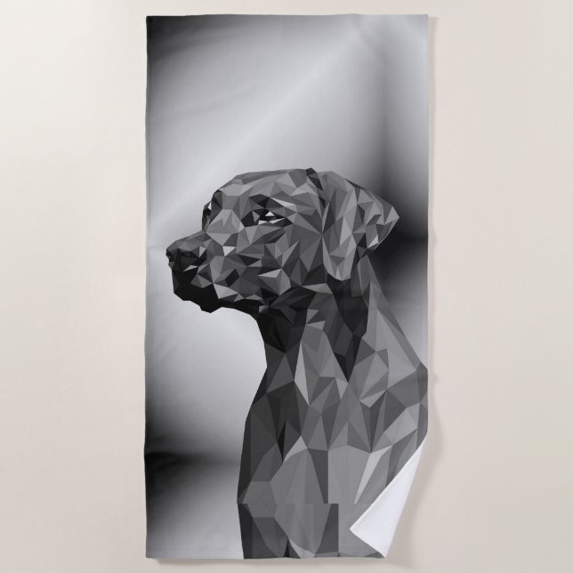 Gray Geometric Dog  Beach Towel (Front)