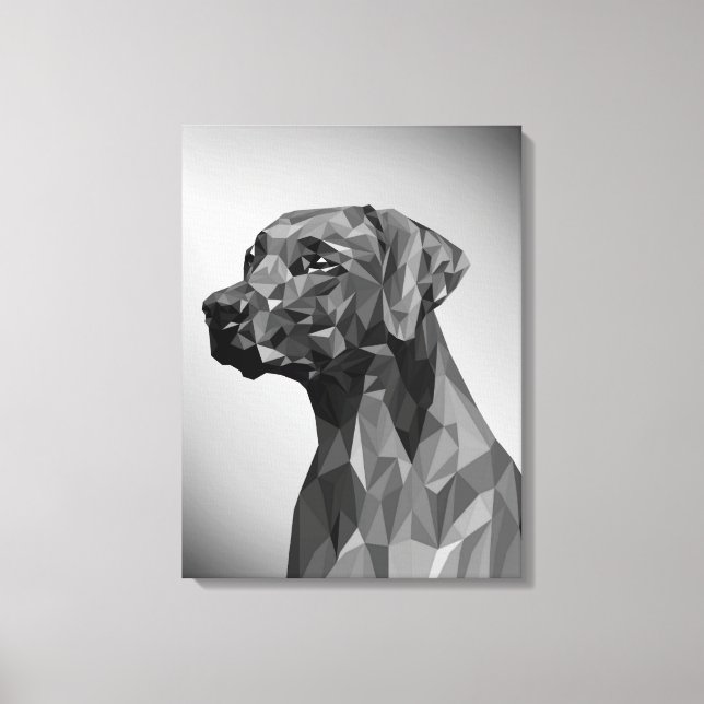 Gray Geometric Dog  Canvas Print (Front)
