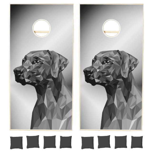 Gray Geometric Dog  Cornhole Set (Set)