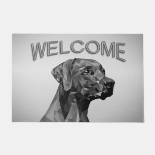 Gray Geometric Dog Doormat