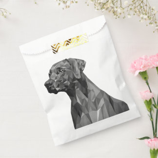 Gray Geometric Dog  Favor Bag