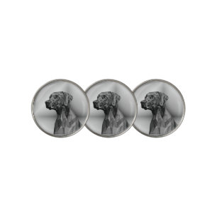 Gray Geometric Dog Golf Ball Marker