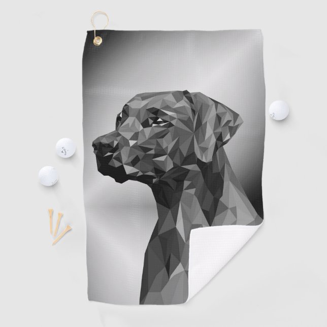 Gray Geometric Dog  Golf Towel (InSitu)