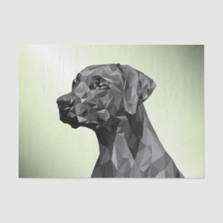 Gray Geometric Dog Green Tissue Paper