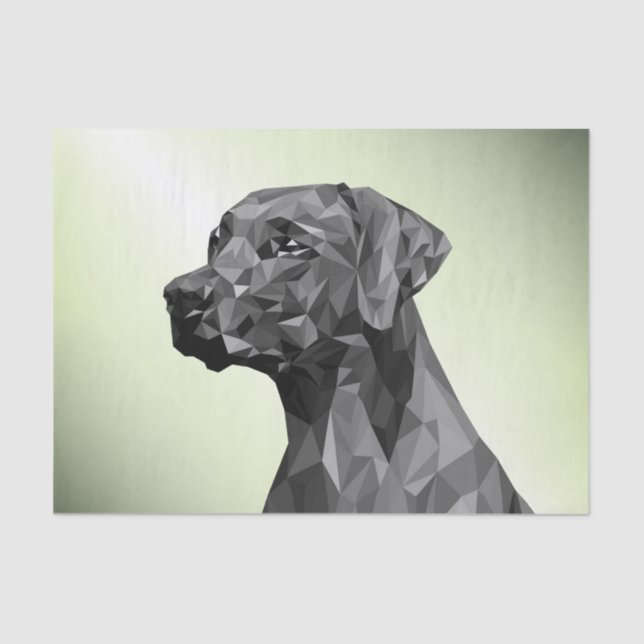 Gray Geometric Dog Green Tissue Paper (Front)