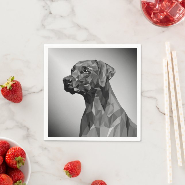Gray Geometric Dog  Napkins (Insitu)