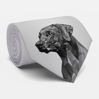 Gray Geometric Dog Neck Tie