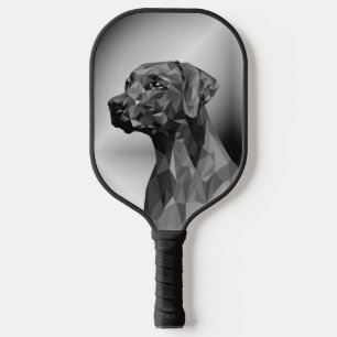 Gray Geometric Dog  Pickleball Paddle