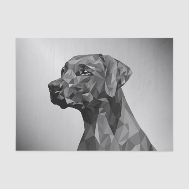 Gray Geometric Dog  Tissue Paper (Front)