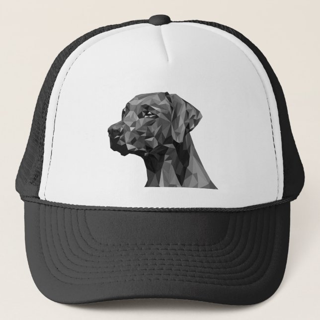 Gray Geometric Dog  Trucker Hat (Front)