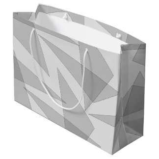 Gray Geometric Large Gift Bag