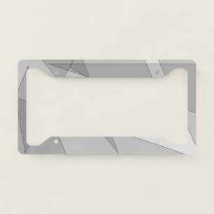 Gray Geometric  License Plate Frame