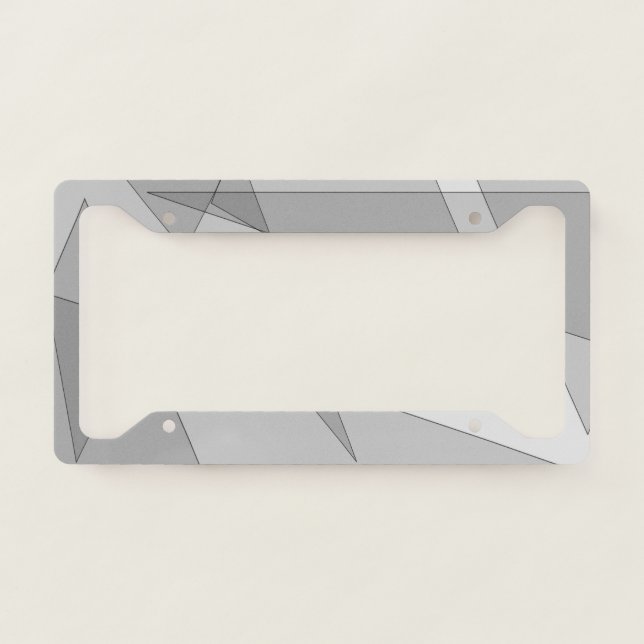 Gray Geometric  License Plate Frame (Front)