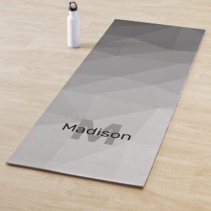 Gray geometric mesh ombre pattern Monogram Yoga Mat