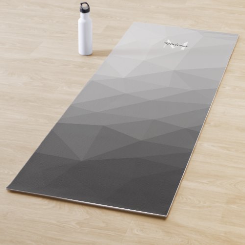 Gray geometric mesh ombre pattern Monogram Yoga Mat