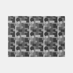 Gray Geometric Mid Century Modern Boho Retro Area Rug