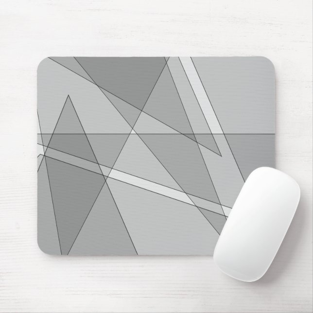 Gray Geometric  Mouse Pad (With Mouse)