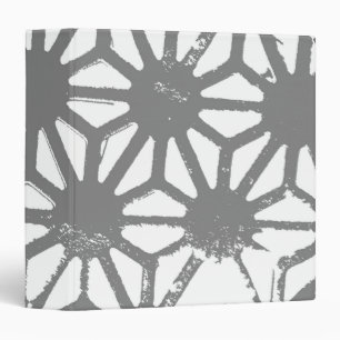 Gray geometric pattern 3 ring binder