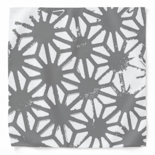 Gray geometric pattern bandana