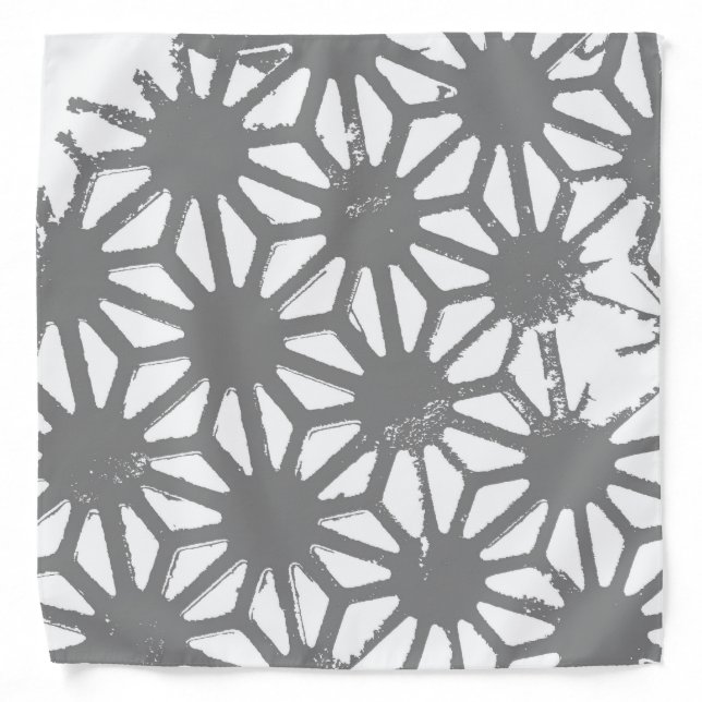 Gray geometric pattern bandana (Front)