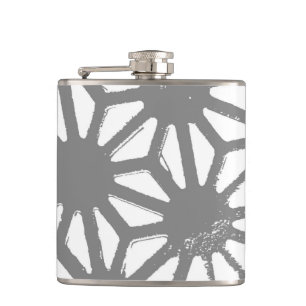 Gray geometric pattern flask