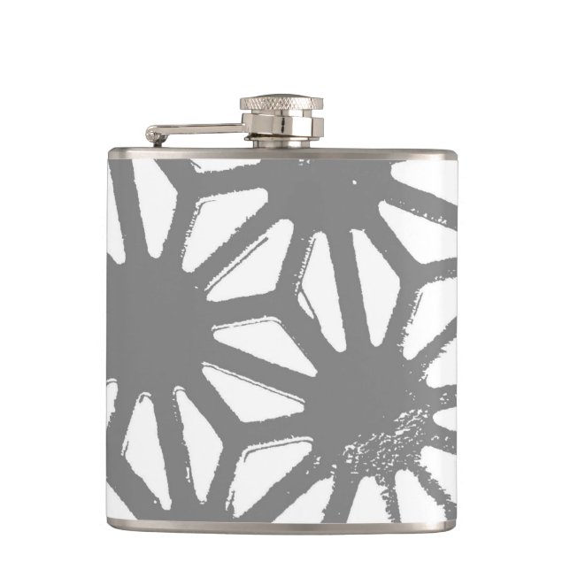 Gray geometric pattern flask (Front)