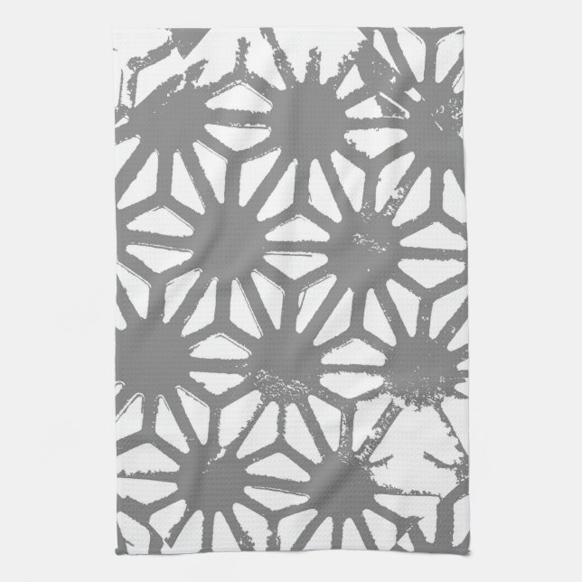 Gray geometric pattern kitchen towel (Vertical)