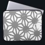Gray geometric pattern laptop sleeve<br><div class="desc">Gray and white geometric pattern</div>