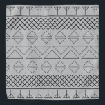 Gray Geometric Pattern Print Pet Bandana<br><div class="desc">Trendy gray geometric print pattern pet bandana. Black print on gray background.</div>