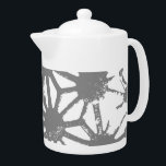 Gray geometric pattern teapot<br><div class="desc">Gray and white geometric pattern</div>