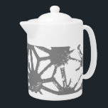 Gray geometric pattern teapot<br><div class="desc">Gray and white geometric pattern</div>