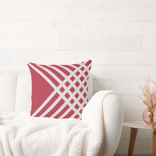 Gray Geometric Pattern Throw Pillow (Couch)