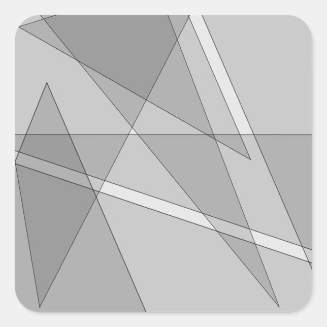 Gray Geometric  Square Sticker (Front)