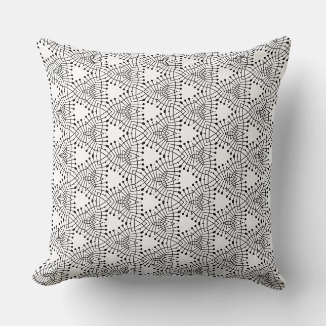 Gray Geometric Triangle Pattern Throw Pillow (Front)