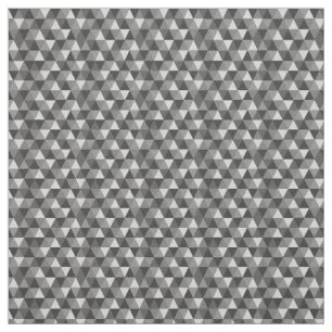 Gray Geometric Triangles Pattern Fabric