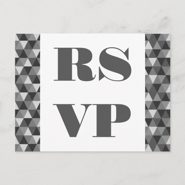 Gray Geometric Triangles RSVP Postcard (Front)