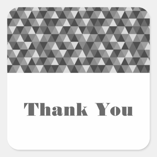 Gray Geometric Triangles Thank You Stickers (Front)
