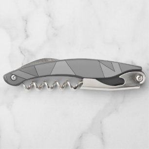 Gray Geometric Waiter's Corkscrew