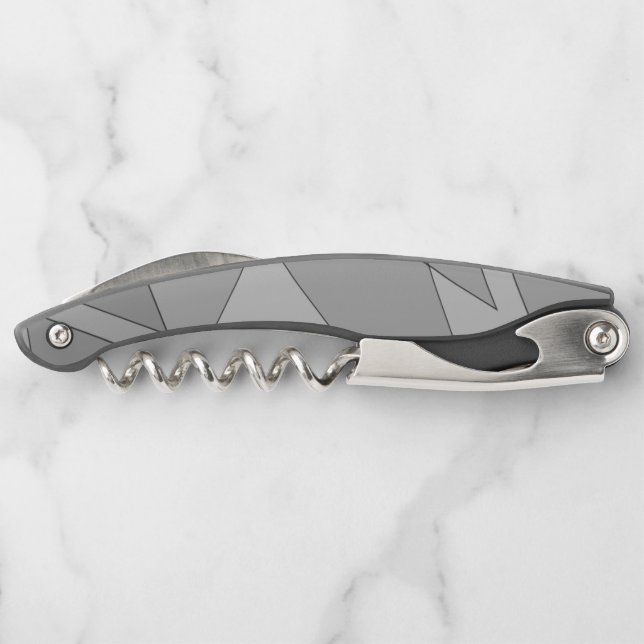 Gray Geometric  Waiter's Corkscrew (Back)