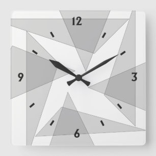 Gray Geometric Wall Clock