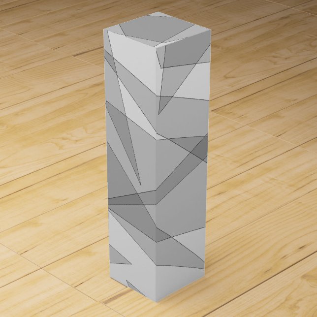 Gray Geometric  Wine Box (Front)