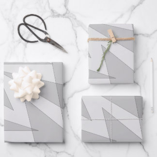 Gray Geometric  Wrapping Paper Sheets