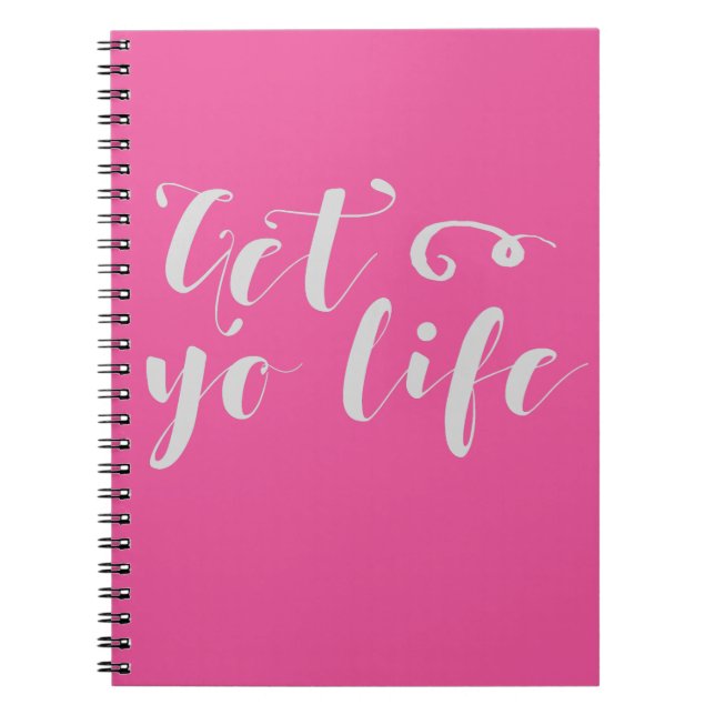 Gray Get Your Life Typography Notebook (Front)