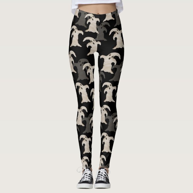 Gray Ghosts | Halloween Leggings (Front)