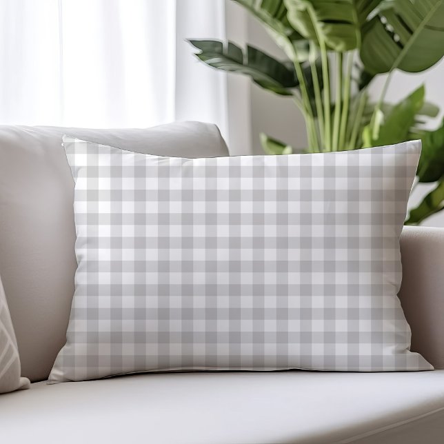 Gray Gingham Lumbar Pillow (Creator Uploaded)