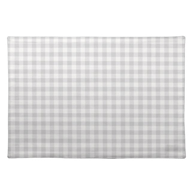 Gray Gingham Woven Cotton Placemat (Front)